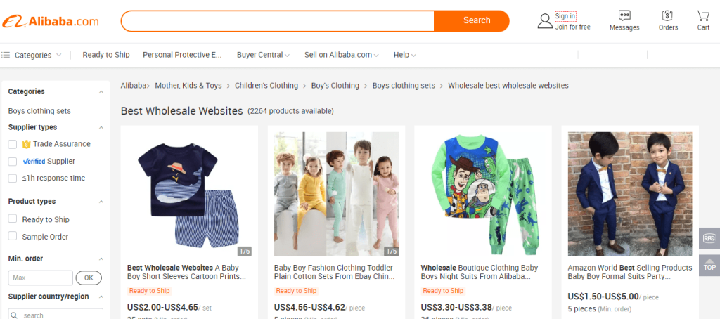 Wholesale Websites-Alibaba